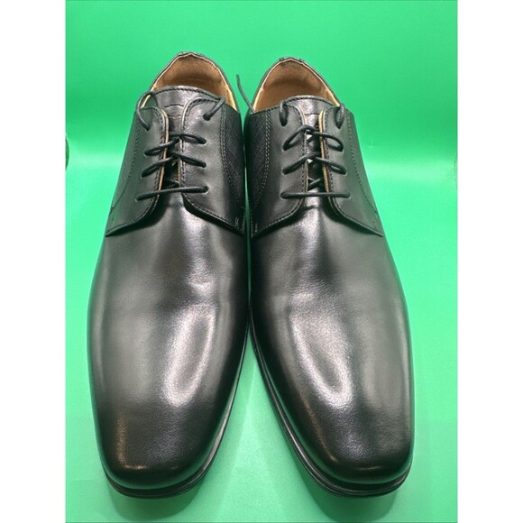 Florsheim Mens Jackson Plain Toe Derby Oxford Dress Shoes Formal 10M Black NEW